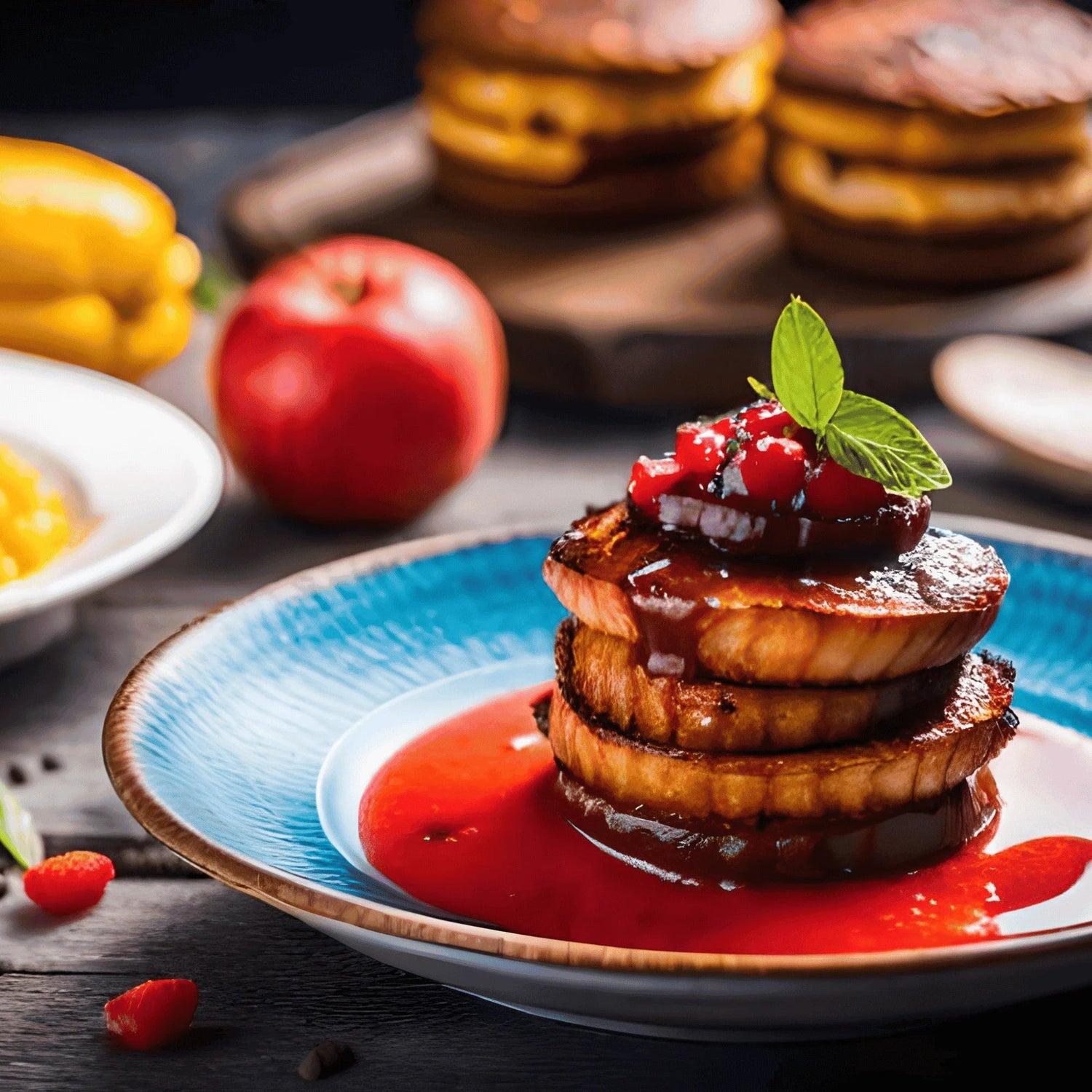 Hemp Corn Pancakes with Spiced Apple-Cranberry Chutney (Protein-Packed Breakfast)